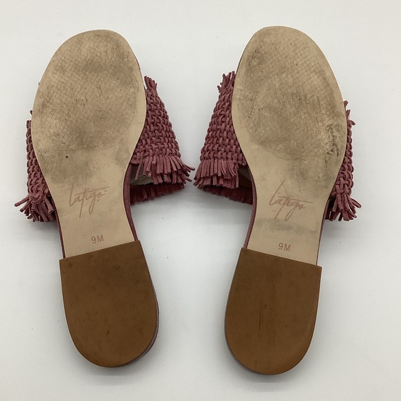 2109. Latigo Mauve Fringe Basket Weave Slide GUC - Picture 6 of 6